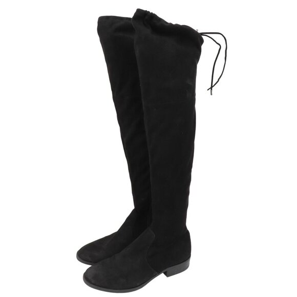 Sam Edelman Womens 8.5 M Paloma Over Knee High Black Drawstring Boots Fabric - Picture 1 of 12